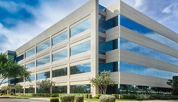 the exterior of a modern office building