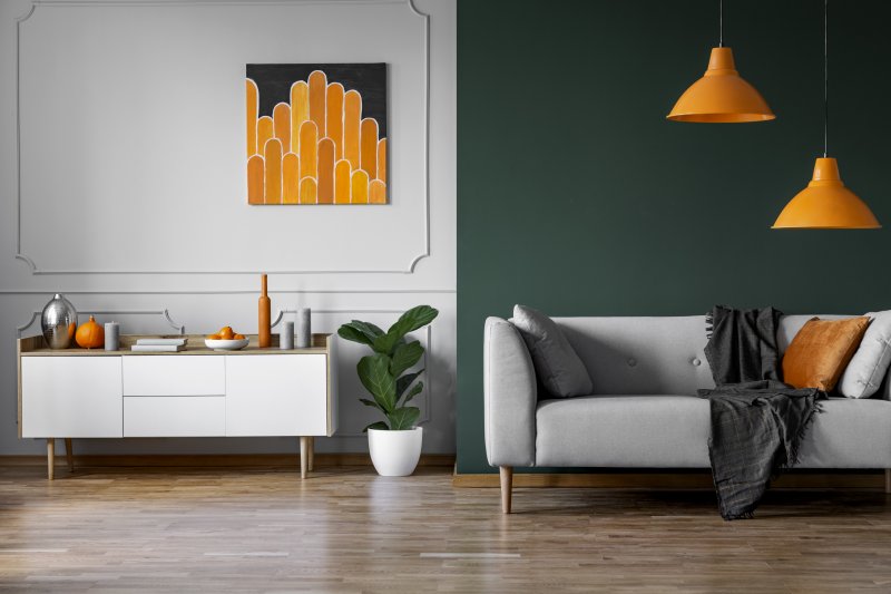 modern green living room